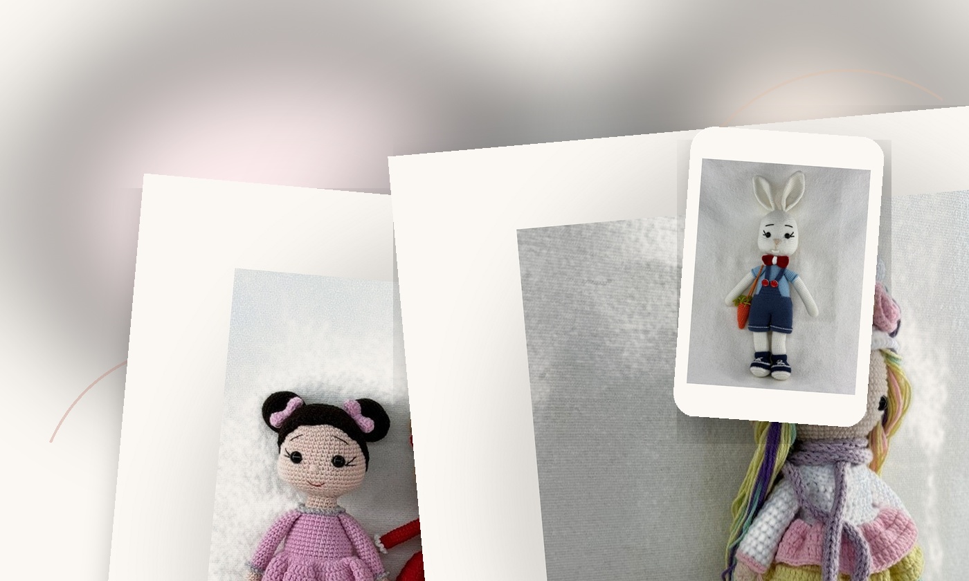 İlmek Bebek dayanışma ve üretim temalı amigurumi kolajı